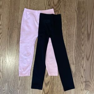 Set of 2, Cat and Jack opaque pink and sheer black footless tights (sz 7 - 10)